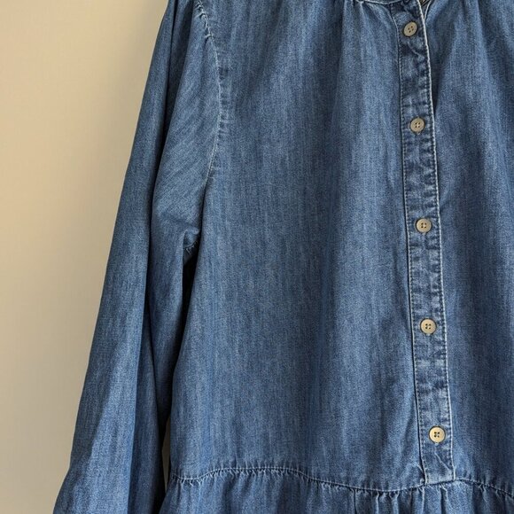GAP Tiered Denim Mini Shirtdress - Picture 7 of 11
